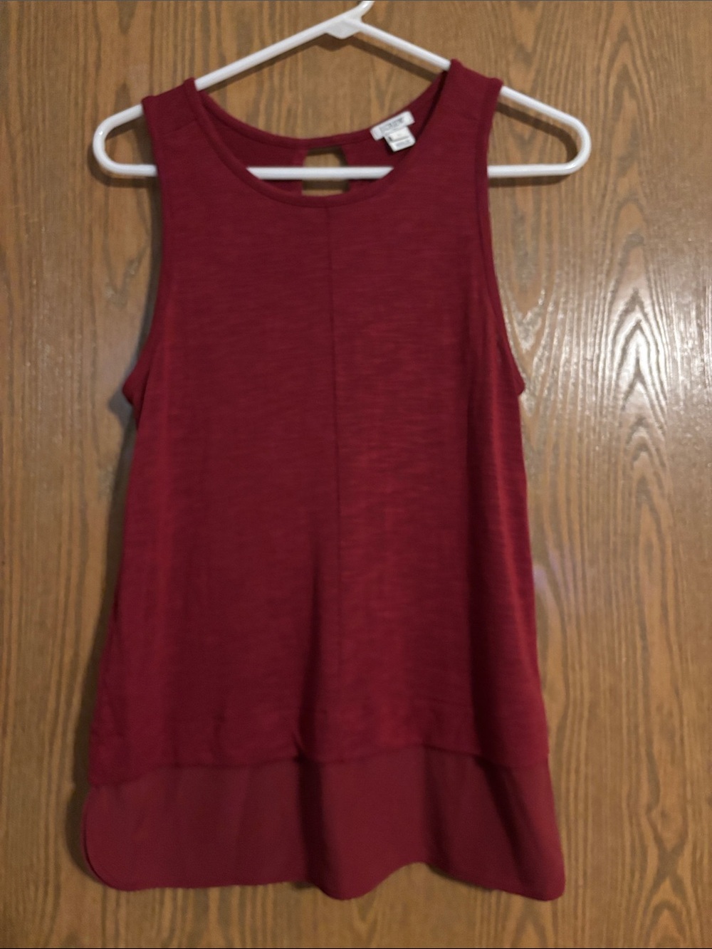 J. Crew Burgundy Layered Hem Sleeveless Tank